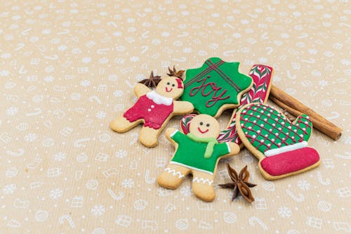 Assorted Christmas Cookies over a Paper Wrap