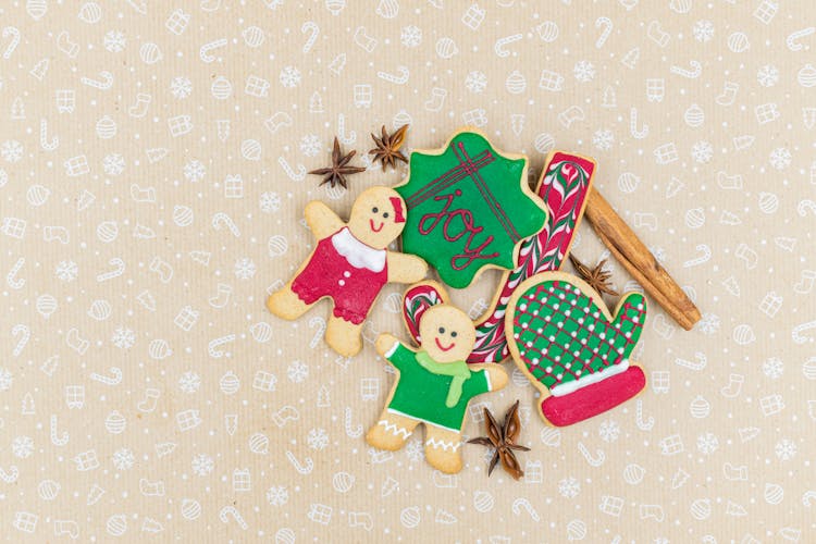 Holiday Cookies With Christmas Wallpaper