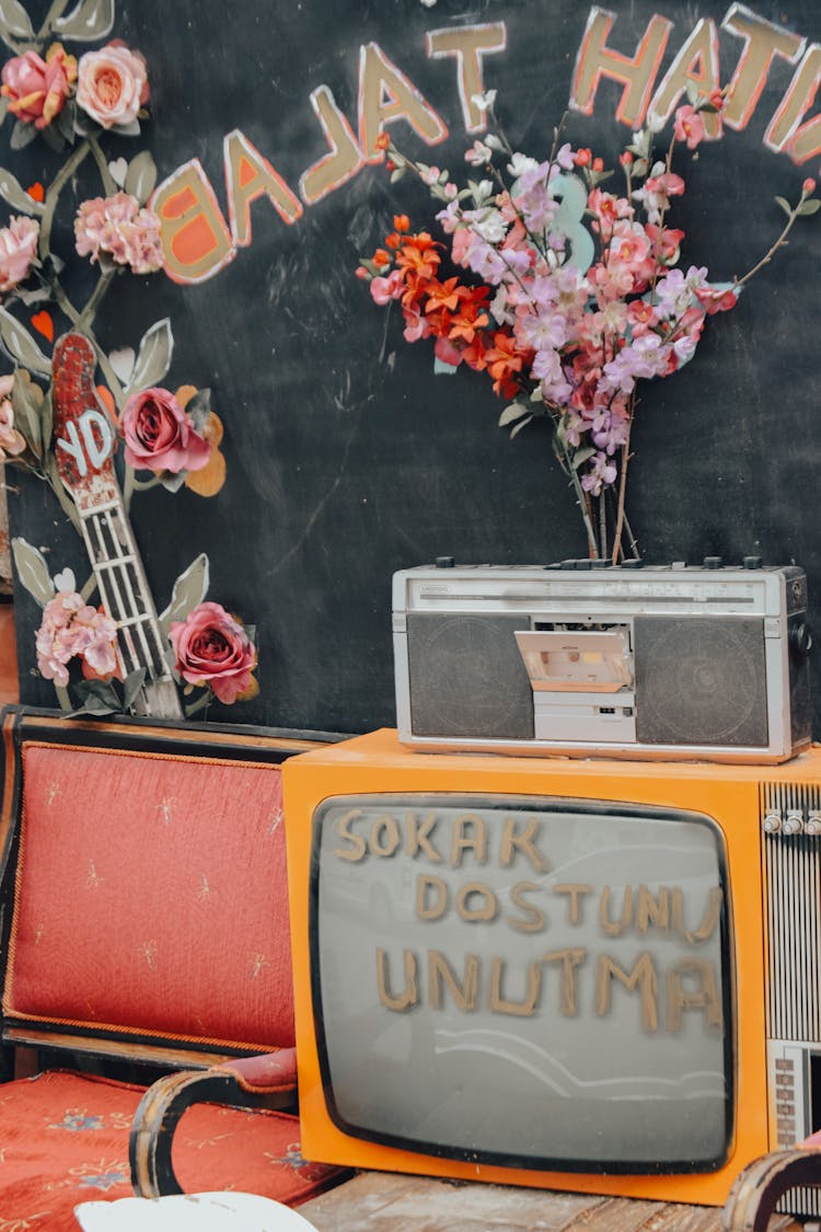 Vintage TV In Living Room