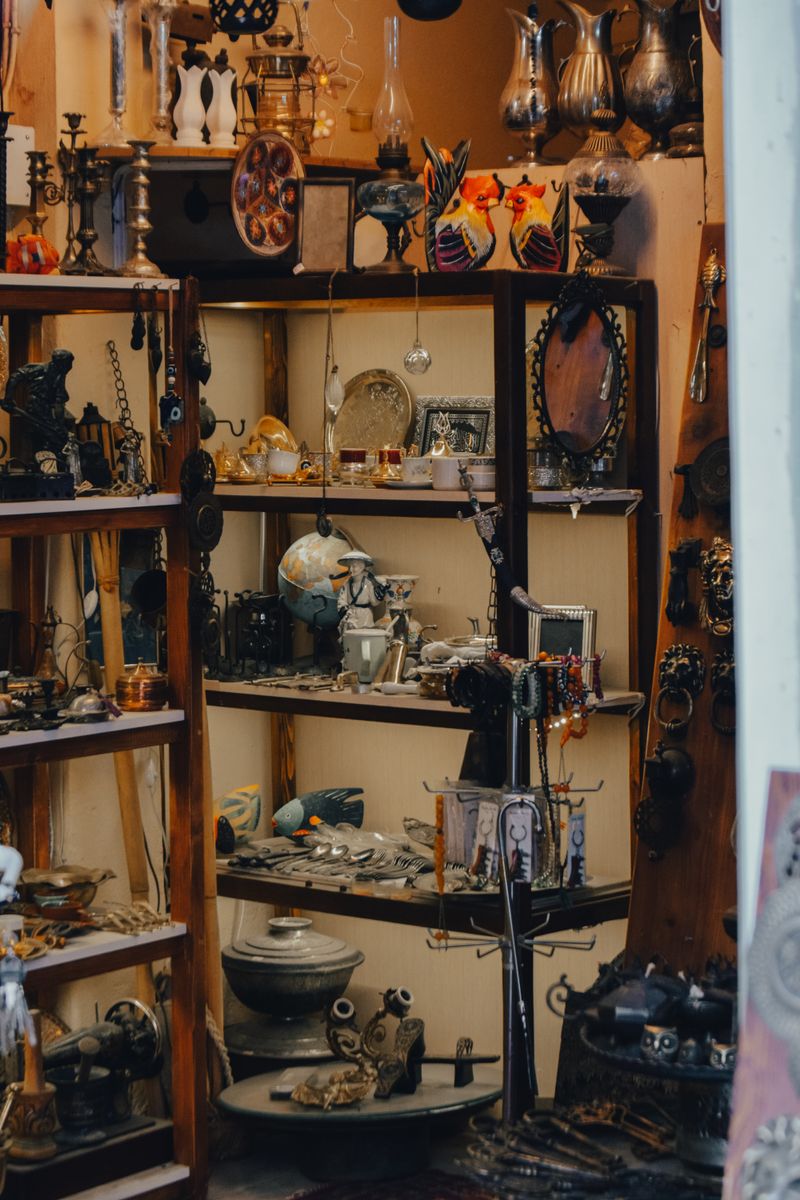 Shelves of collectable curiosities