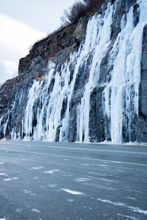 Frozen Water on Cliff