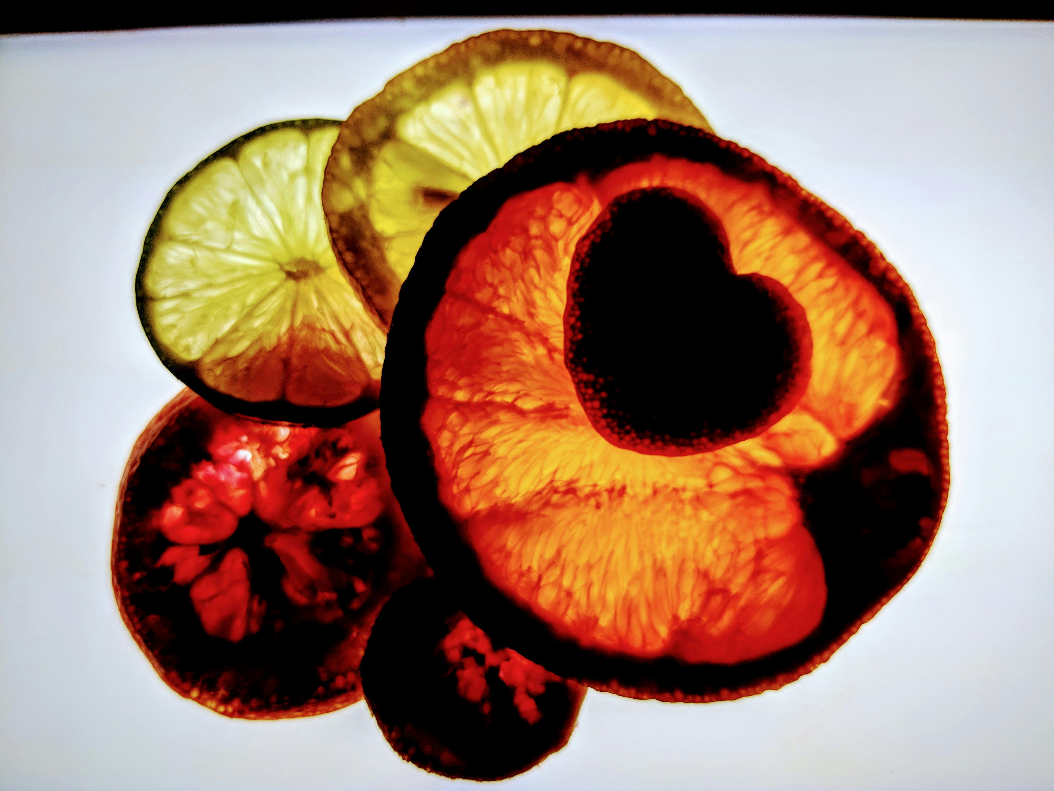 Free stock photo of Fruit close up, Heart Citrus, orange red photo