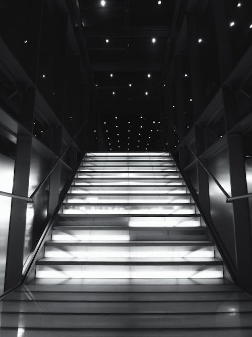 Free Lighted Stairways Inside a Building Stock Photo