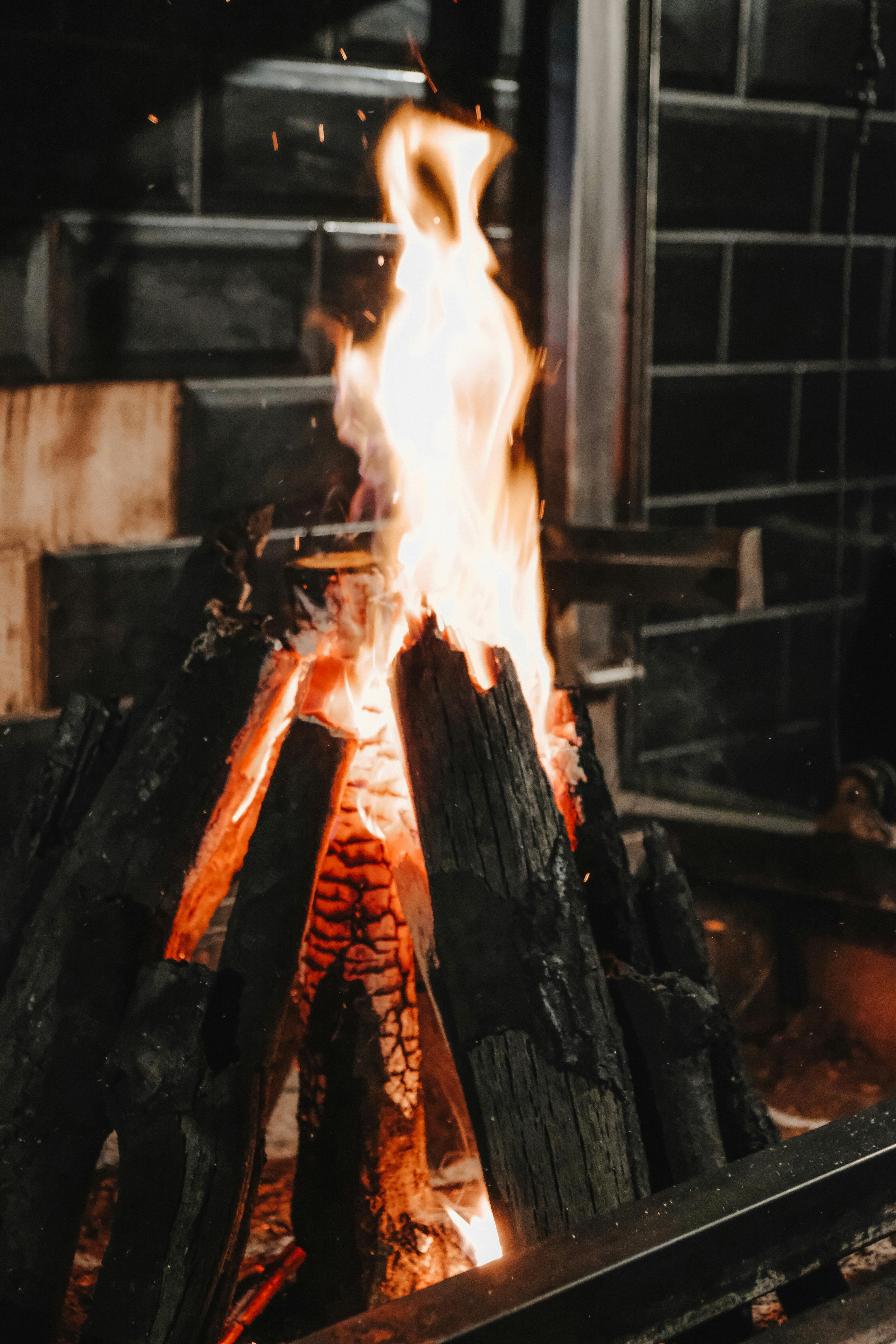 Burning Wood on Fire Pit · Free Stock Photo