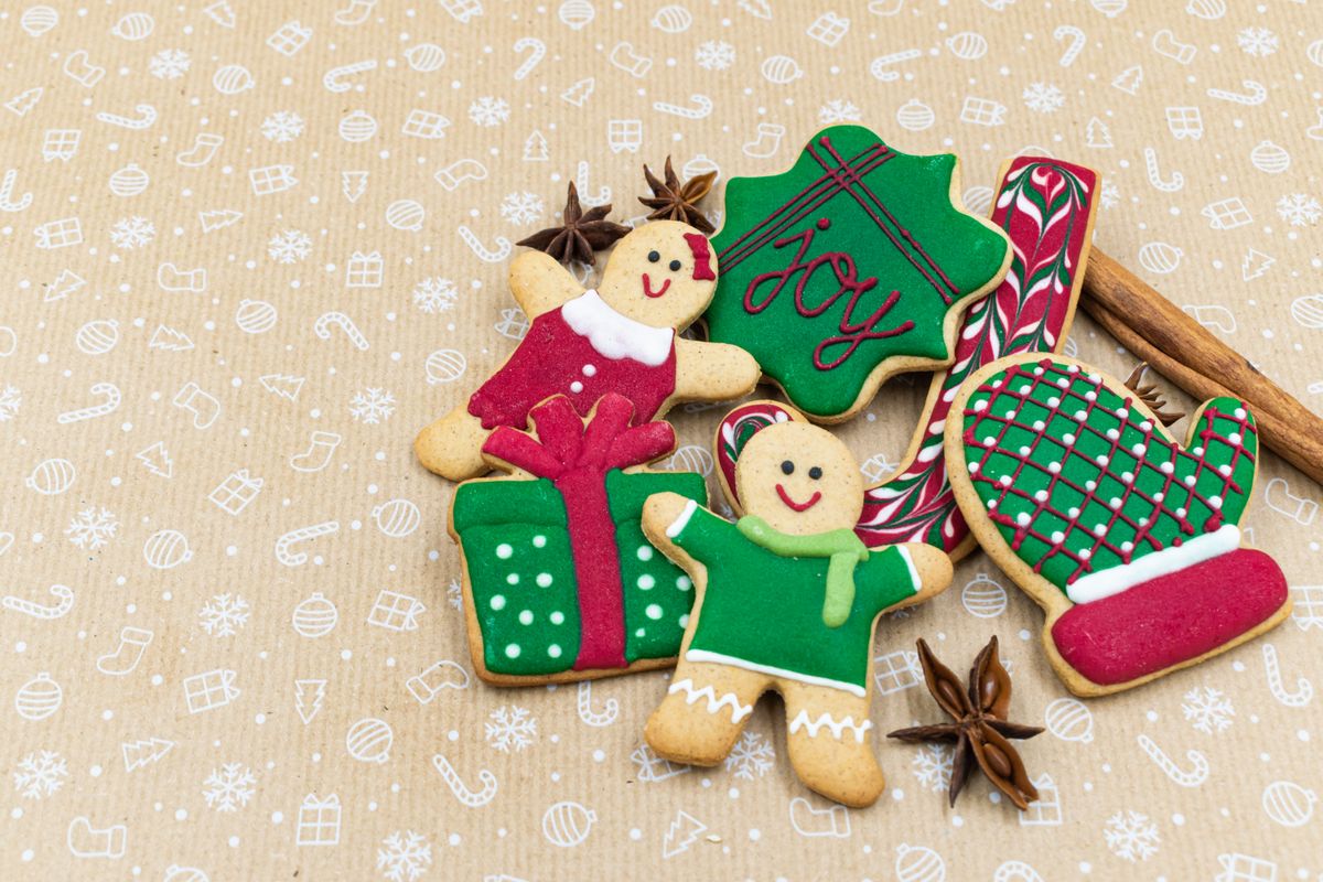 Colorful decorated gingerbread cookies for kids' sprinkle cookies