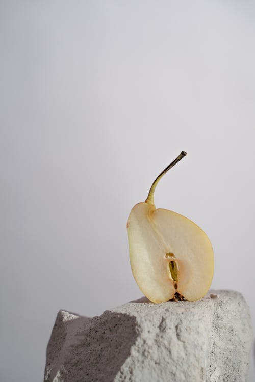 Cut Pear on Stone