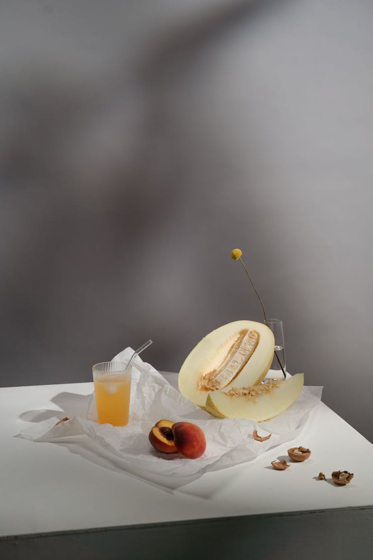 Fruit And Juice On Table