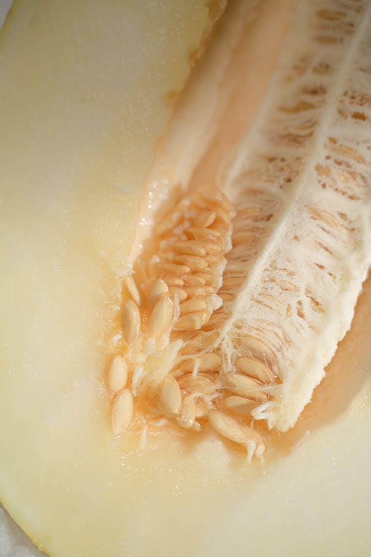 Extreme Close Up On Cut Melon