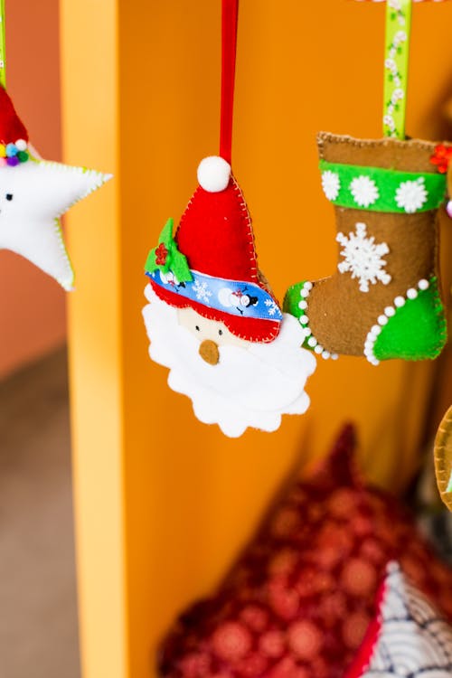 Close-up Photo of Hanging Christmas Decorations
