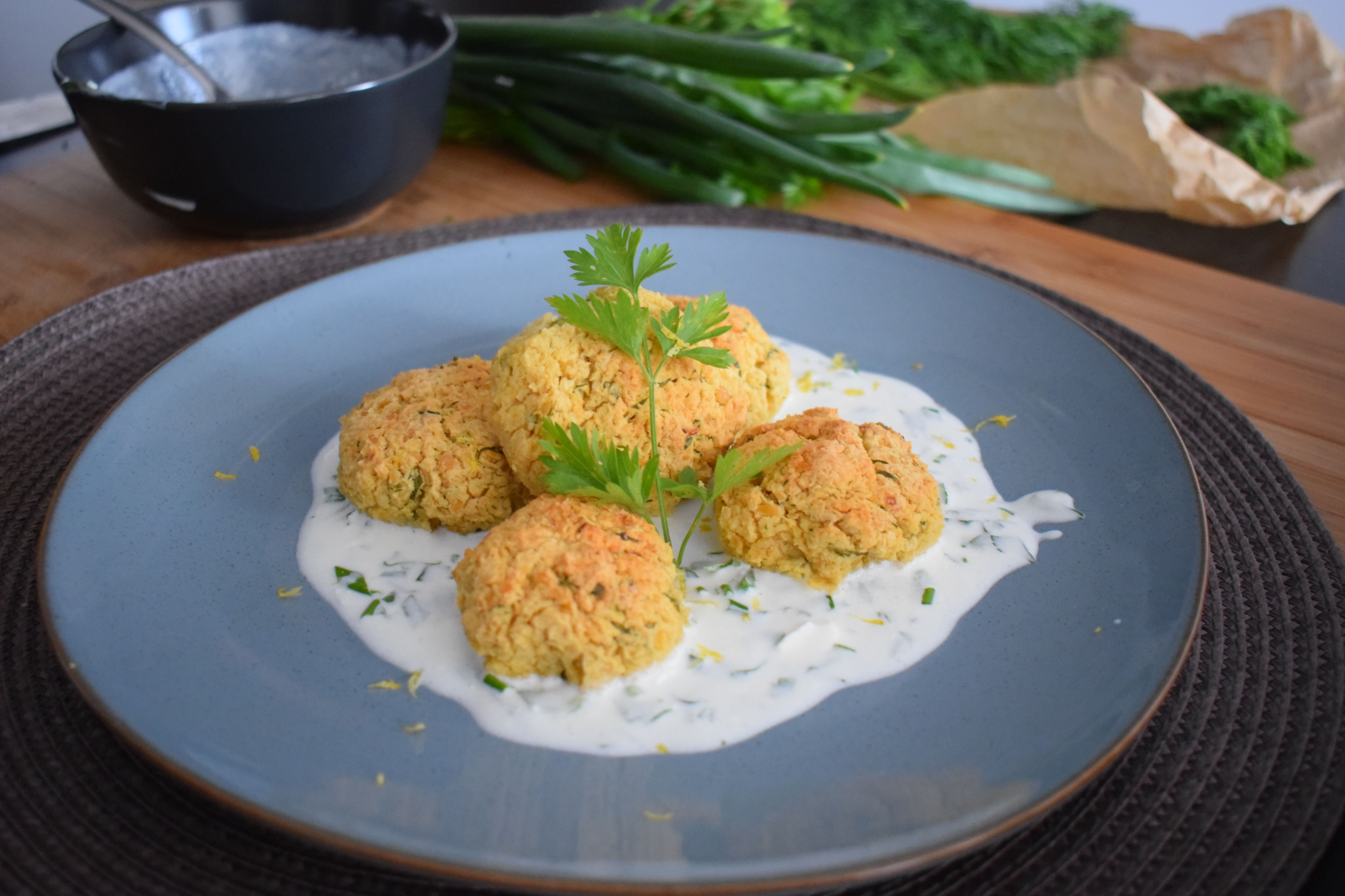 Garlic-Aioli Falafel with Chipotle Slaw