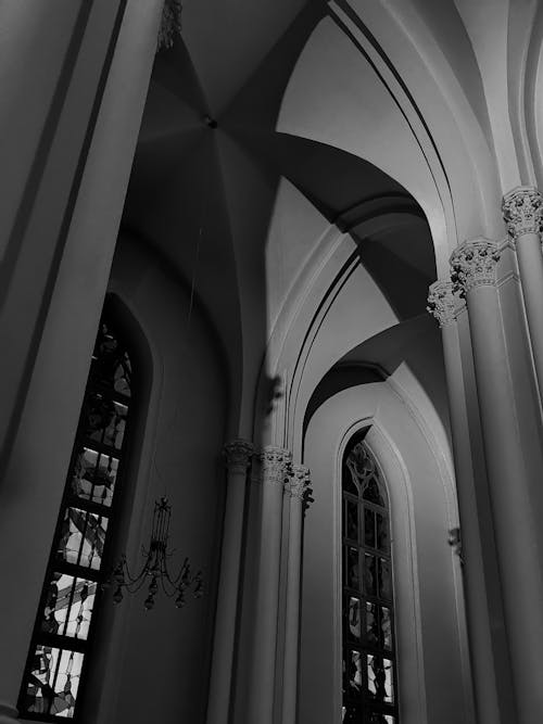 kilise, siyah ve beyaz içeren Ücretsiz stok fotoğraf