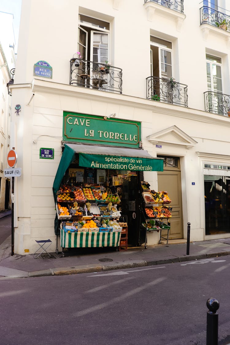 A Fruit Stall Beside The Street