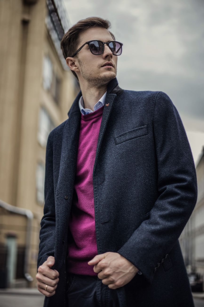 Knit Sweater & Wool Coat Combo