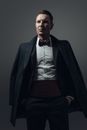 Man in Black Suit Standing