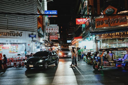 Busy Street During Night Time