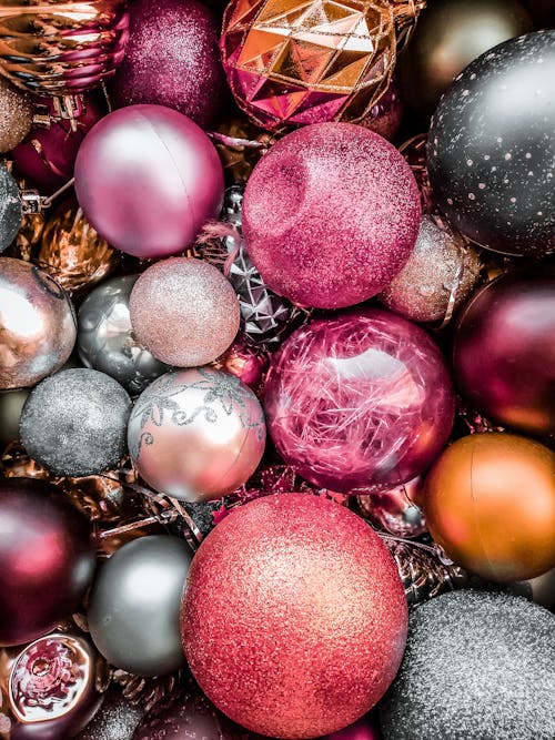 Close-up Photo of Shiny Christmas Balls