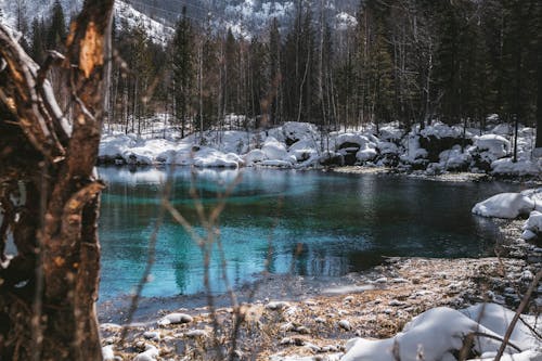 Mountain Lake in Winter 