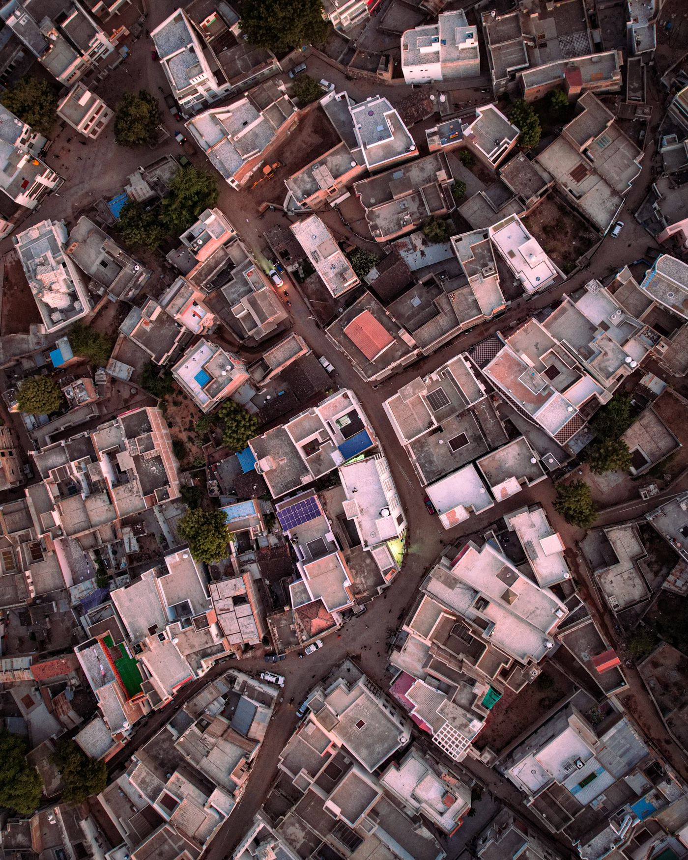 Aerial of a planned residential layout in India