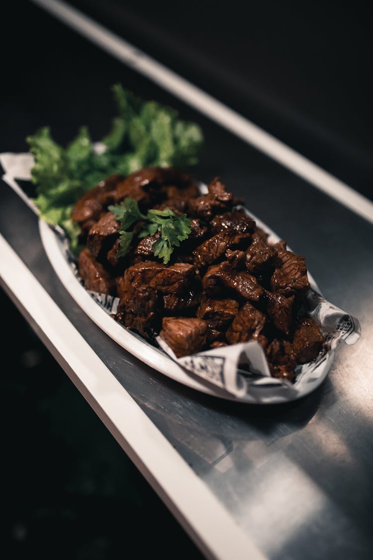 Closeup Of A Meat Dish On A Plate