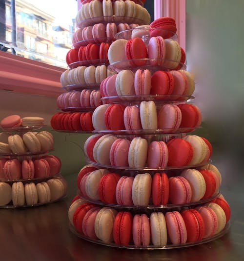 Free stock photo of macaroons, pink pastries