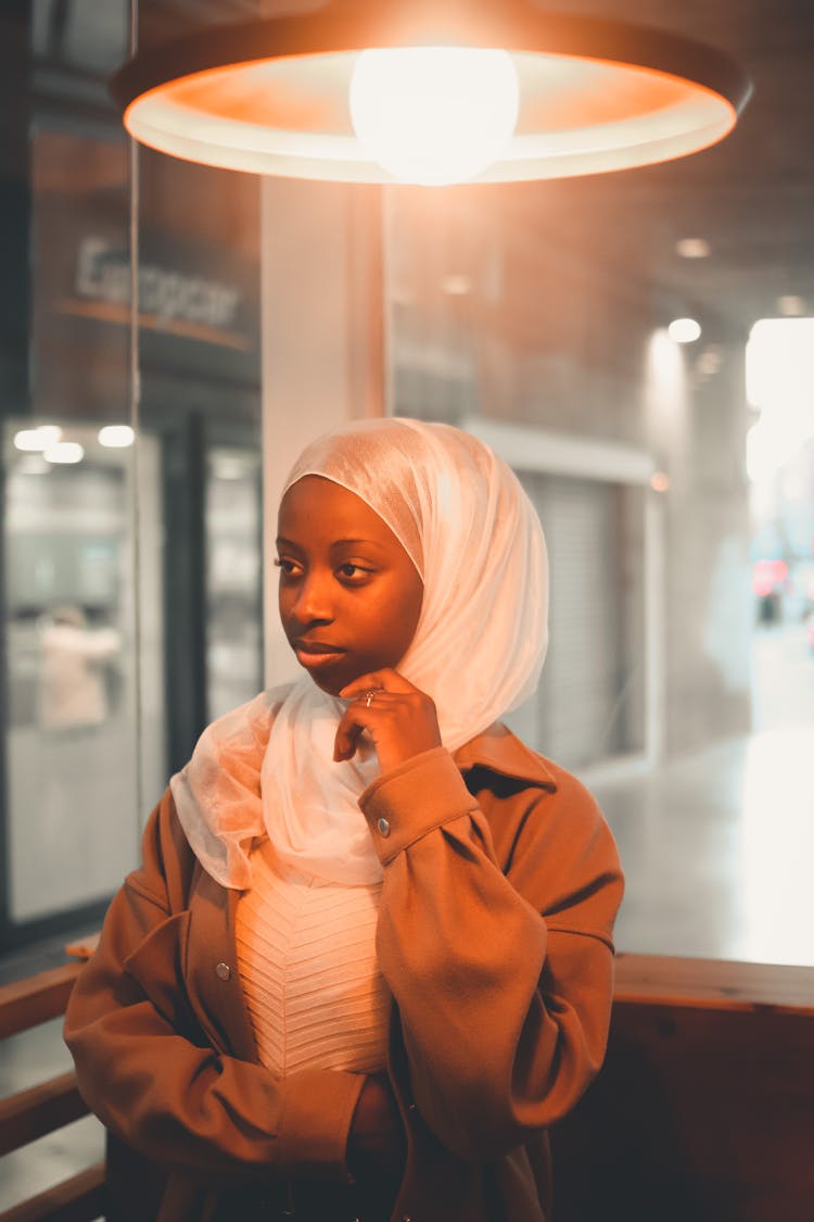 Girl Wearing White Hijab