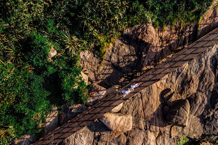 Couple Lying Together On Trail