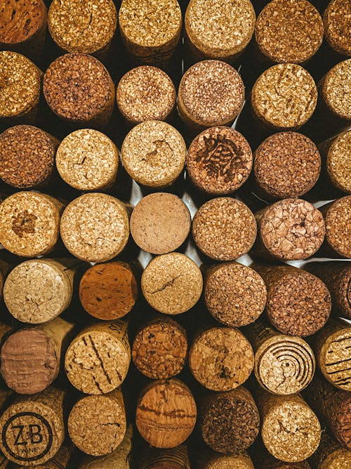 Brown Corks in Close-up Photography