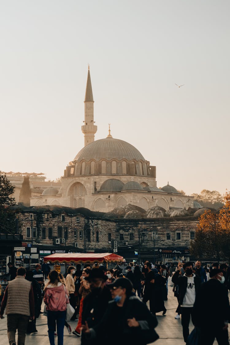 People At The Plaza Near The Rustem Pasha Mosque