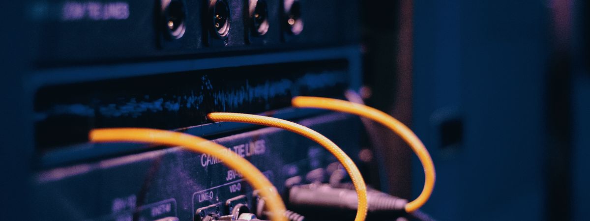 Cables de red conectados a un servidor
