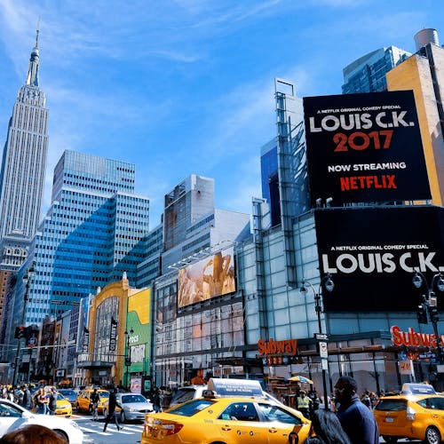 무료 타임 스퀘어, 뉴욕시의 풍경 사진 스톡 사진