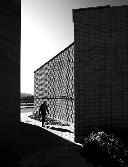 Free Explore modern architecture in Shiraz with dramatic black and white contrasts. Stock Photo
