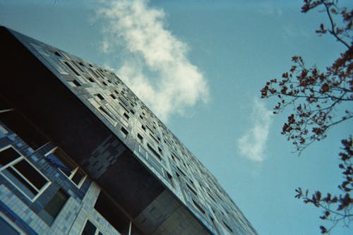 Ingyenes stockfotó 35 mm-es film, alacsony szögű felvétel, épület témában
