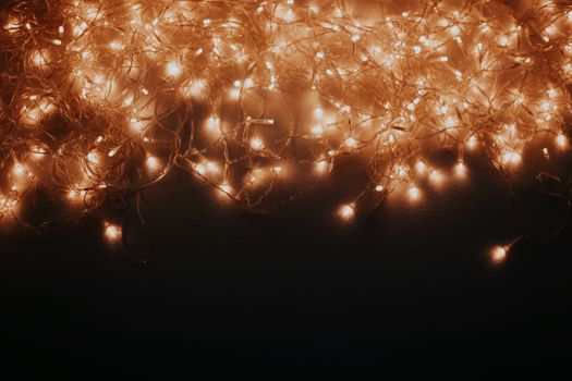 Christmas Lights on Black Surface