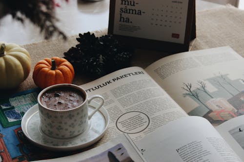 Free Photograph of Squashes Near a Cup of Hot Chocolate Stock Photo