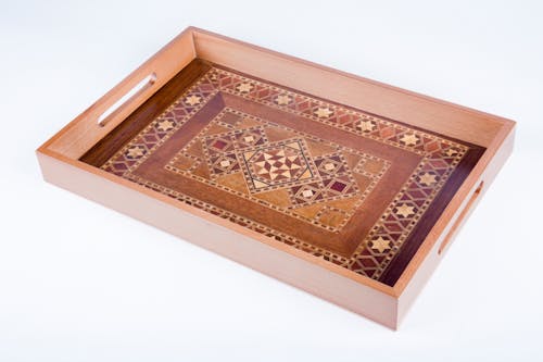 Ornamented Wooden Tray 