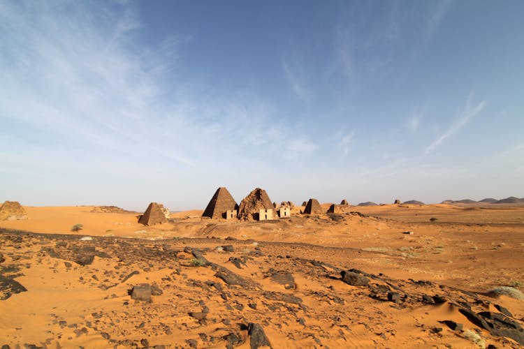 Nubian Pyramids On A Desert In Sudan 