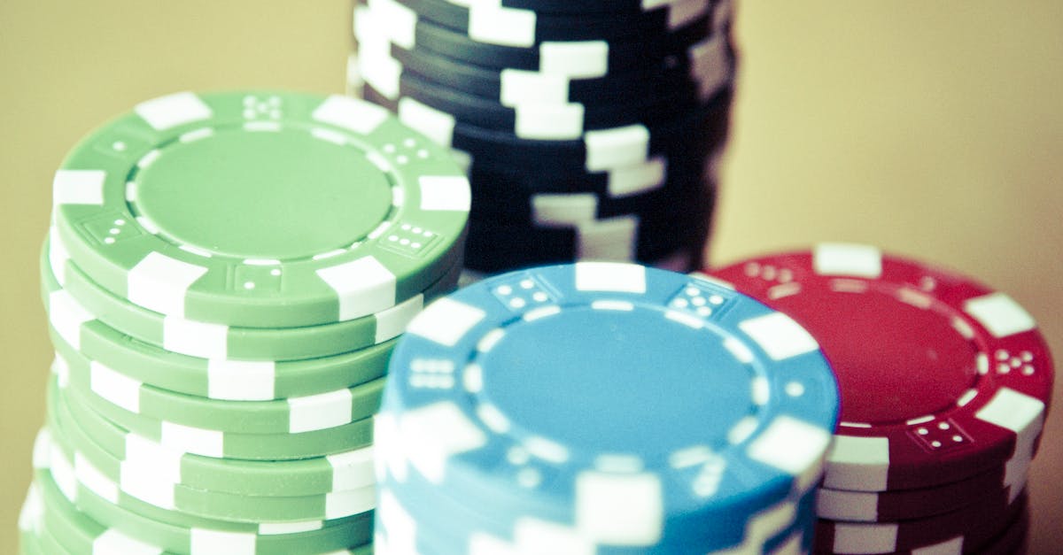 Red Black Green Blue and White Poker Chips
