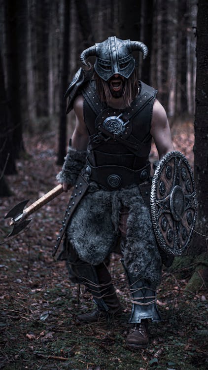 Man Dressed as Viking in Forest · Free Stock Photo