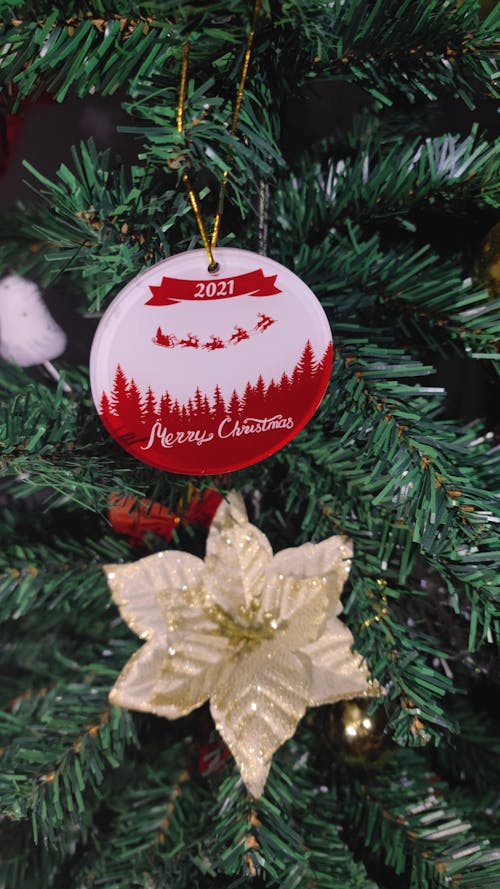 2021 christmas tree ornament, 垂直拍摄, 掛 的 免费素材图片