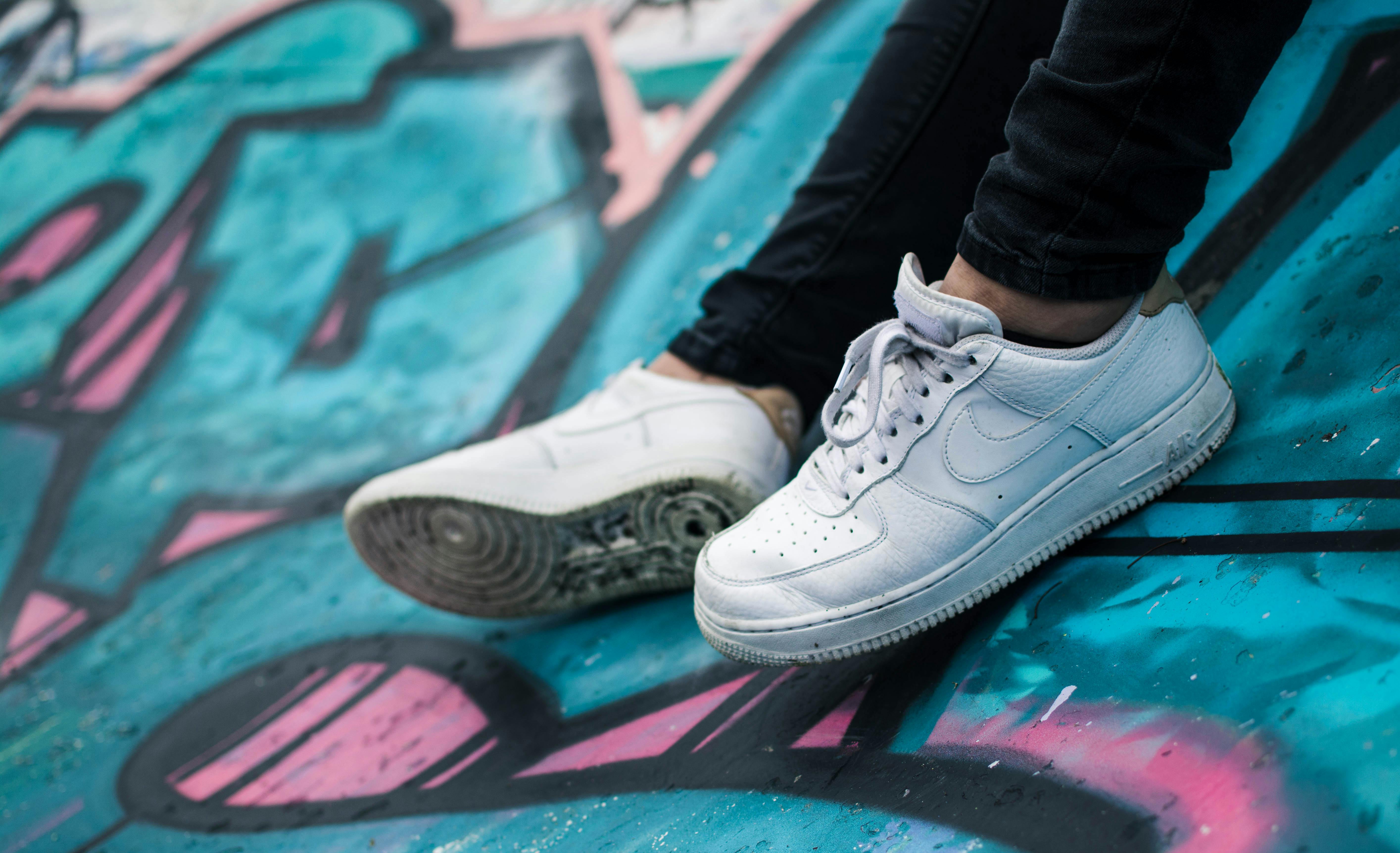 Wallpaper Selective Focus Photography Of Person Wearing Nike Air Force 1  Low Top Shoe