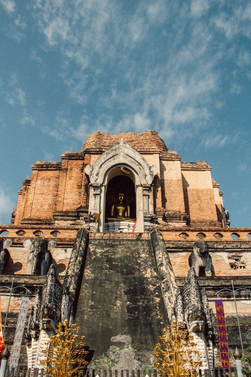 Free Explore the historic Wat Chedi Luang temple in Chiang Mai, Thailand, showcasing ancient Buddhist architecture. Stock Photo