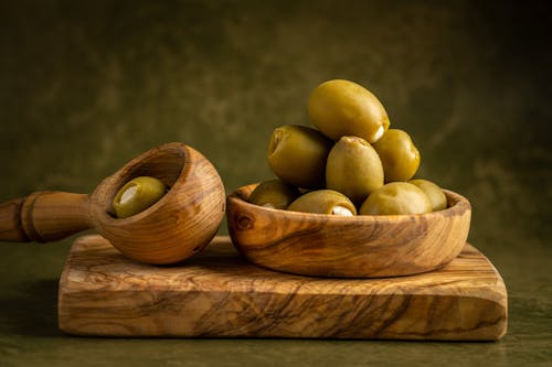 Olives in a Wooden Bowl