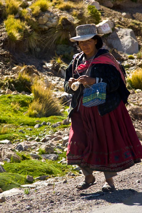 Woman in Red Skirt Walking