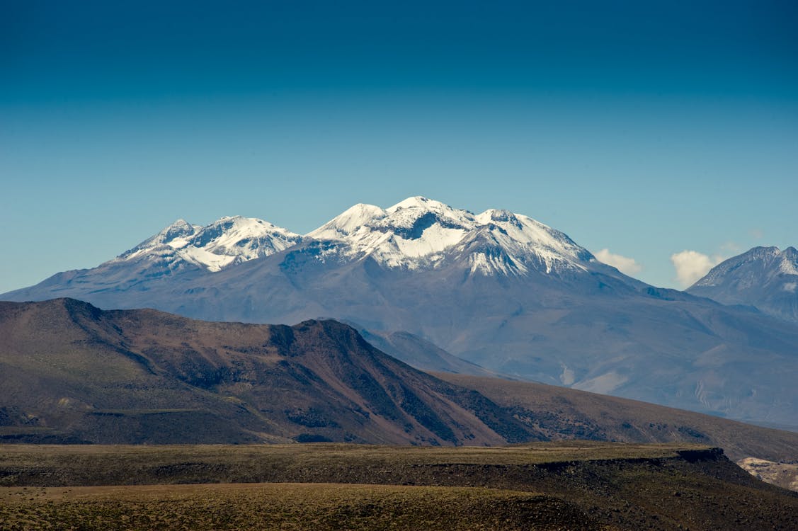 Snow Covered Mountain Under Blue Sky