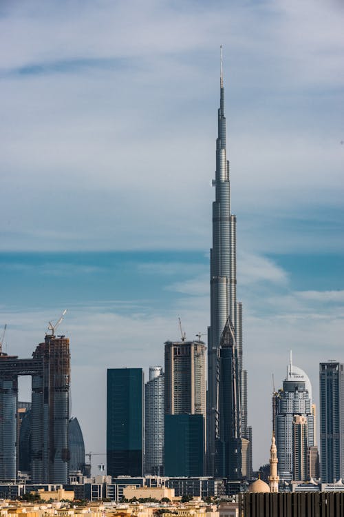 Free View on Burj Chalifa Dubai Highest Building in World Stock Photo