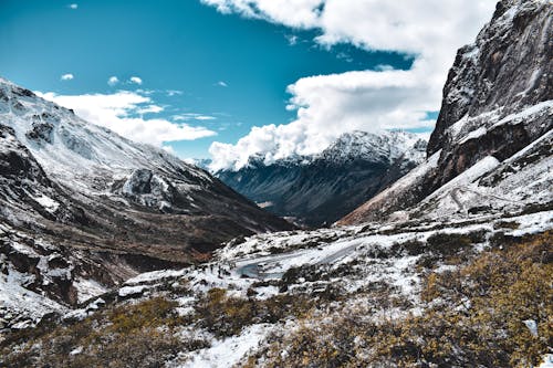 Snow Covered Mountain Under Blue Sky