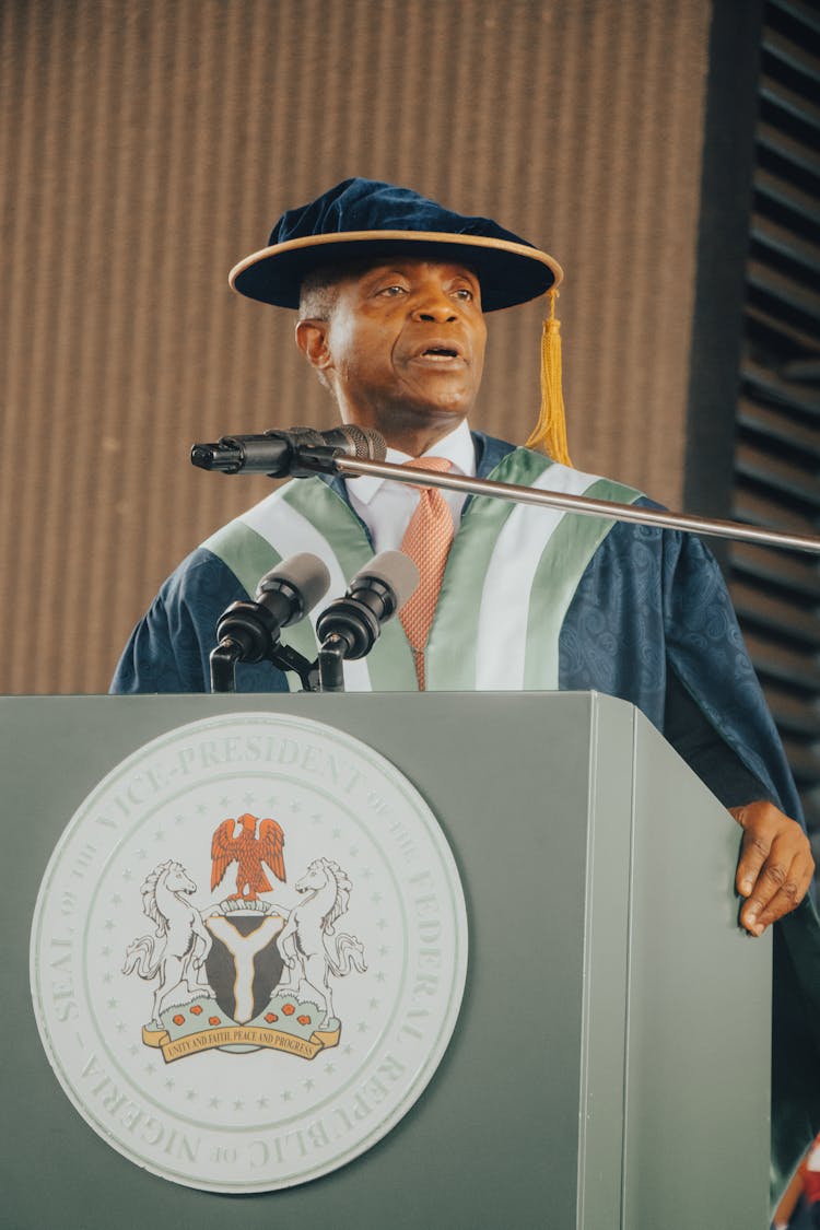 Professor Yemi Osinbajo Making A Speech At Obafemi Awolowo University In Ile-Ife, Osun State, Nigeria