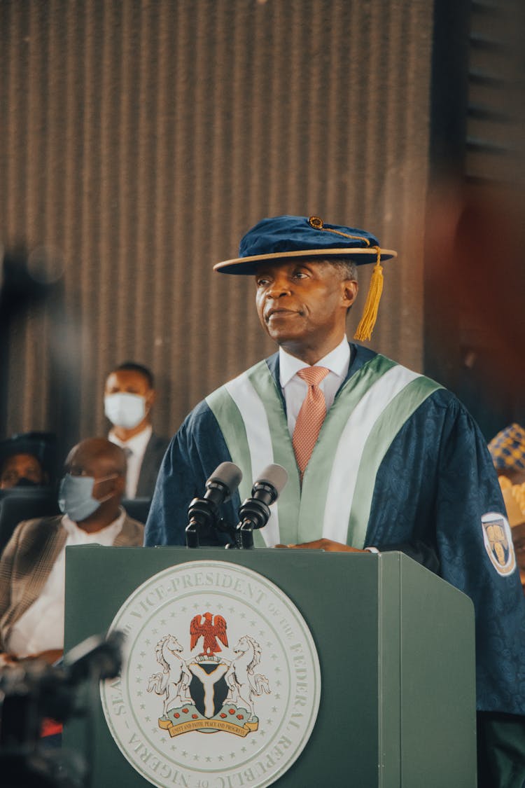 Professor Yemi Osinbajo Making A Speech At Obafemi Awolowo University In Ile-Ife, Osun State, Nigeria