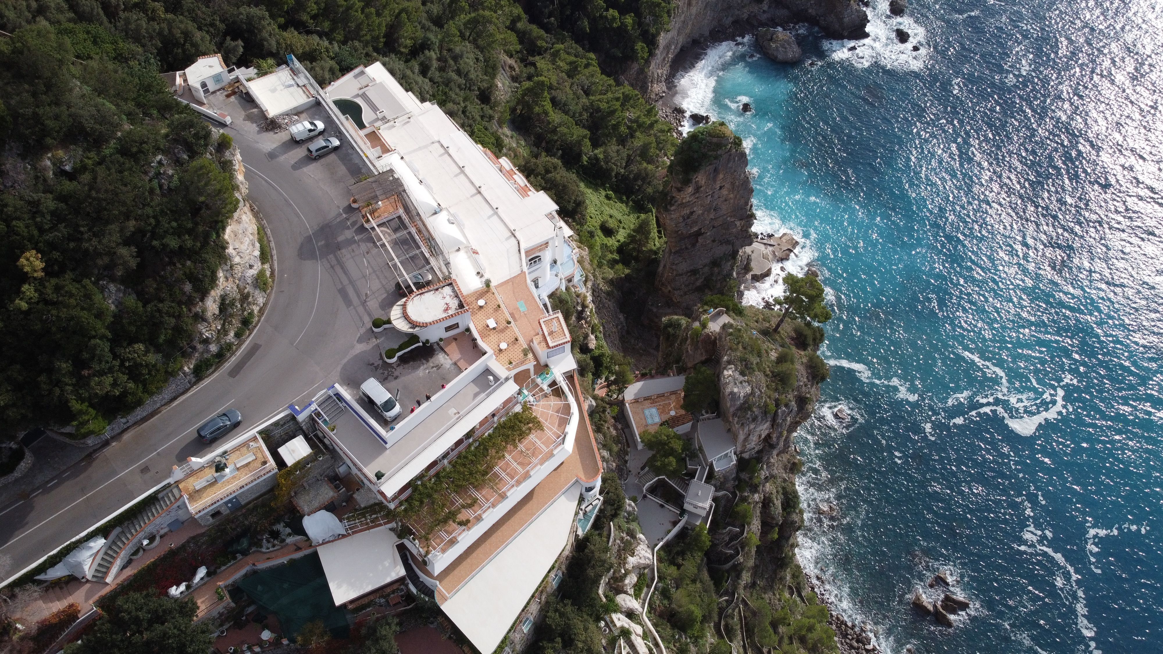 Coastal hotel Amalfi from above