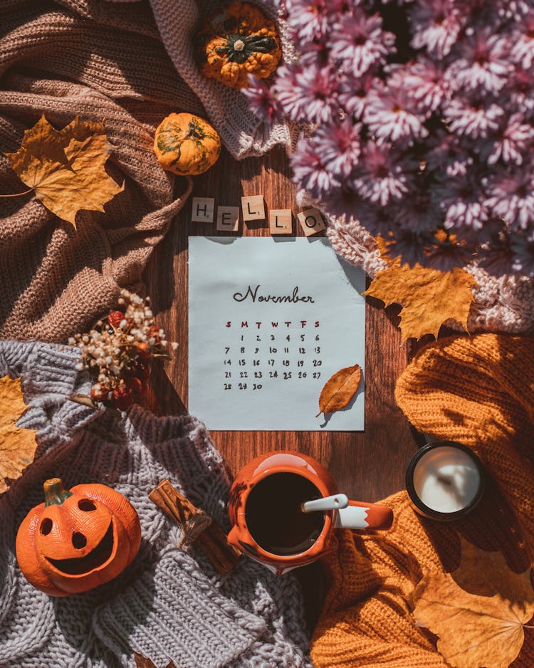 November Calendar On The Table